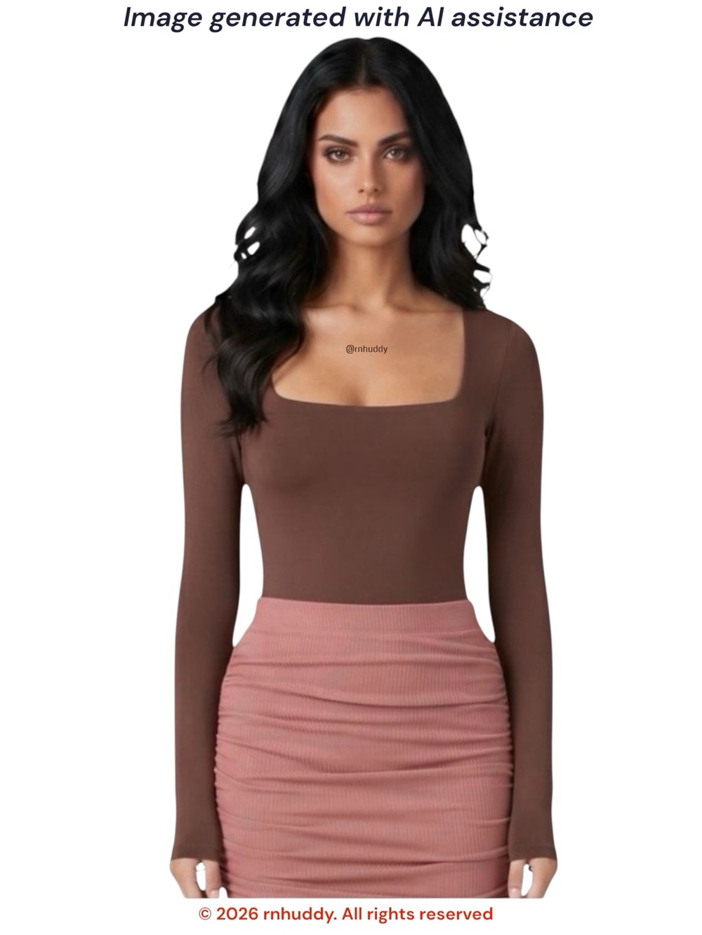 Avidlove XXL brown square neck long sleeve buttery soft bodysuit